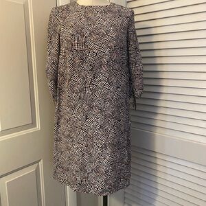 H&M Black and White Snakeskin Patterned Long Sleeve Dress- Size 8